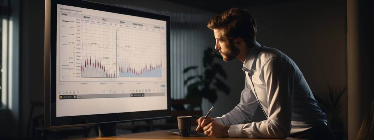 Business professional using monitor to learn more about how to create a Pareto chart